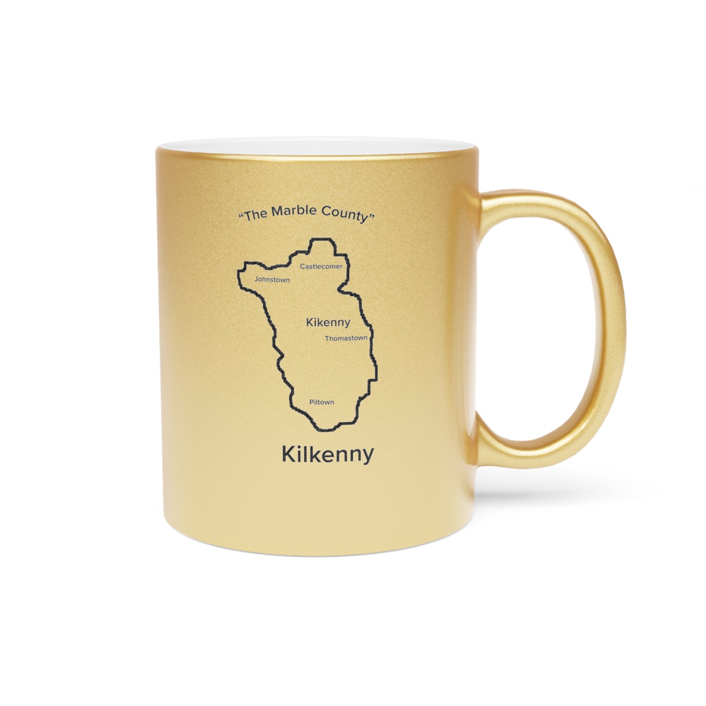 Kilkenny County Metallic Colour Mug - Silver/Gold - Perfect Gift for Coffee Lovers