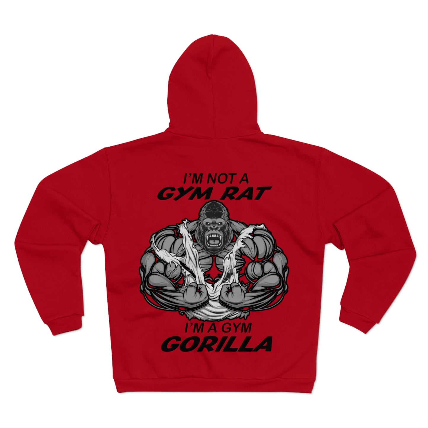 Funny Gym Gorilla Unisex Hooded Zip Sweatshirt