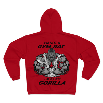 Funny Gym Gorilla Unisex Hooded Zip Sweatshirt