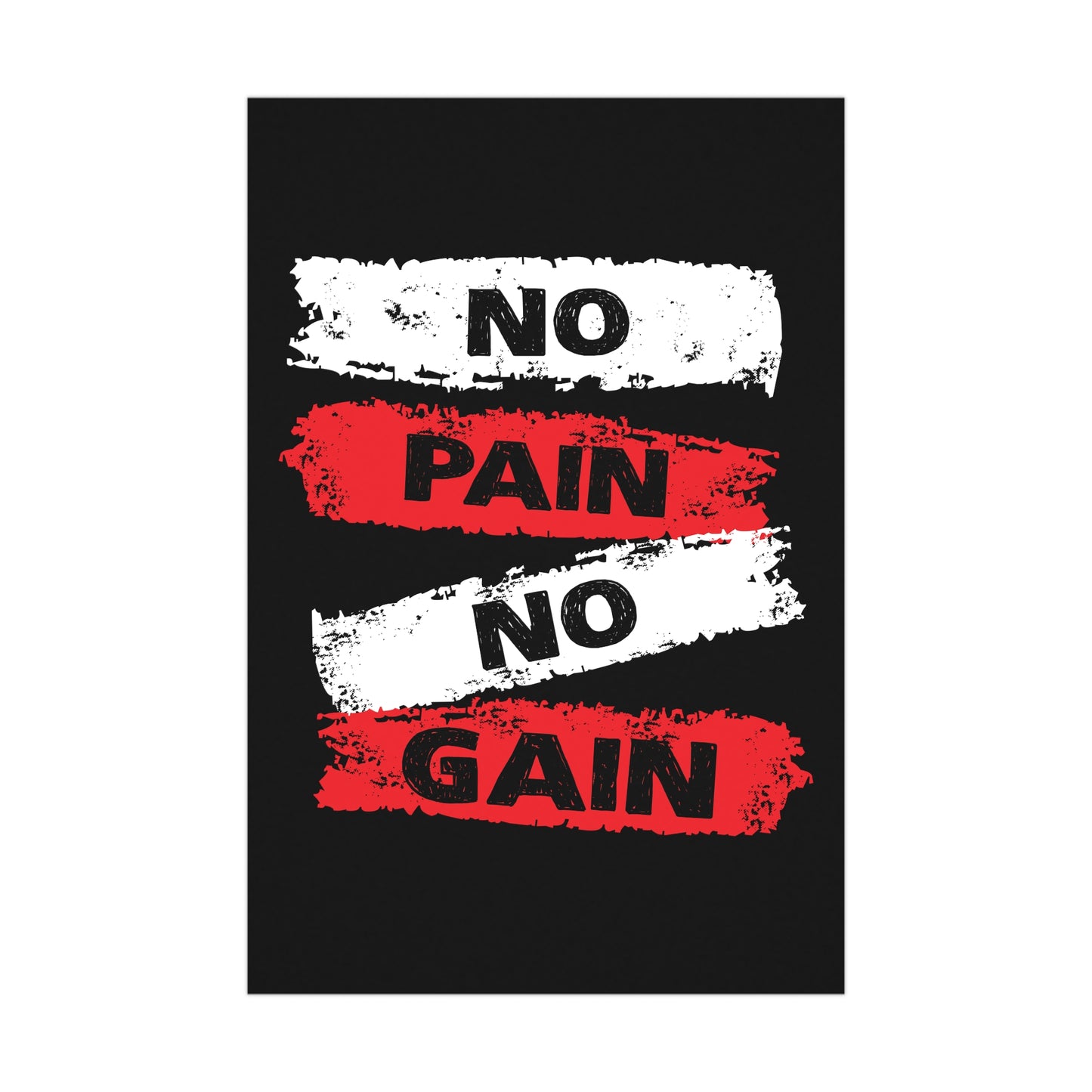 Inspirational Matte Poster - 'No Pain No Gain' Fitness Wall Art