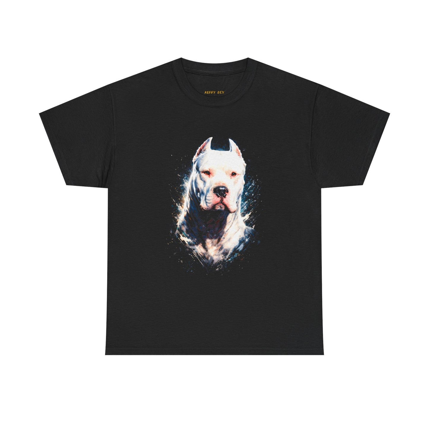 Pitbull Portrait Tee — Majestic White Dog Graphic T-Shirt