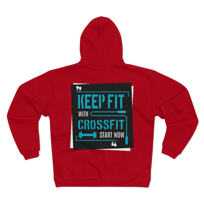 Unisex CrossFit Motivational Zip Hoodie – Stay Fit with Style!