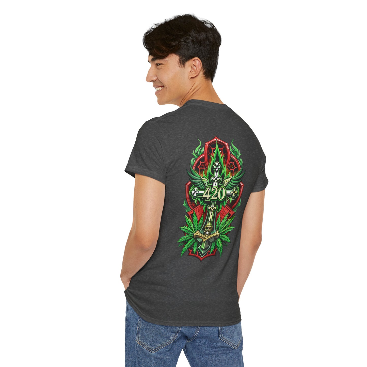420 Cannabis Shield T-Shirt – Marijuana Leaf Stoner Graphic Tee