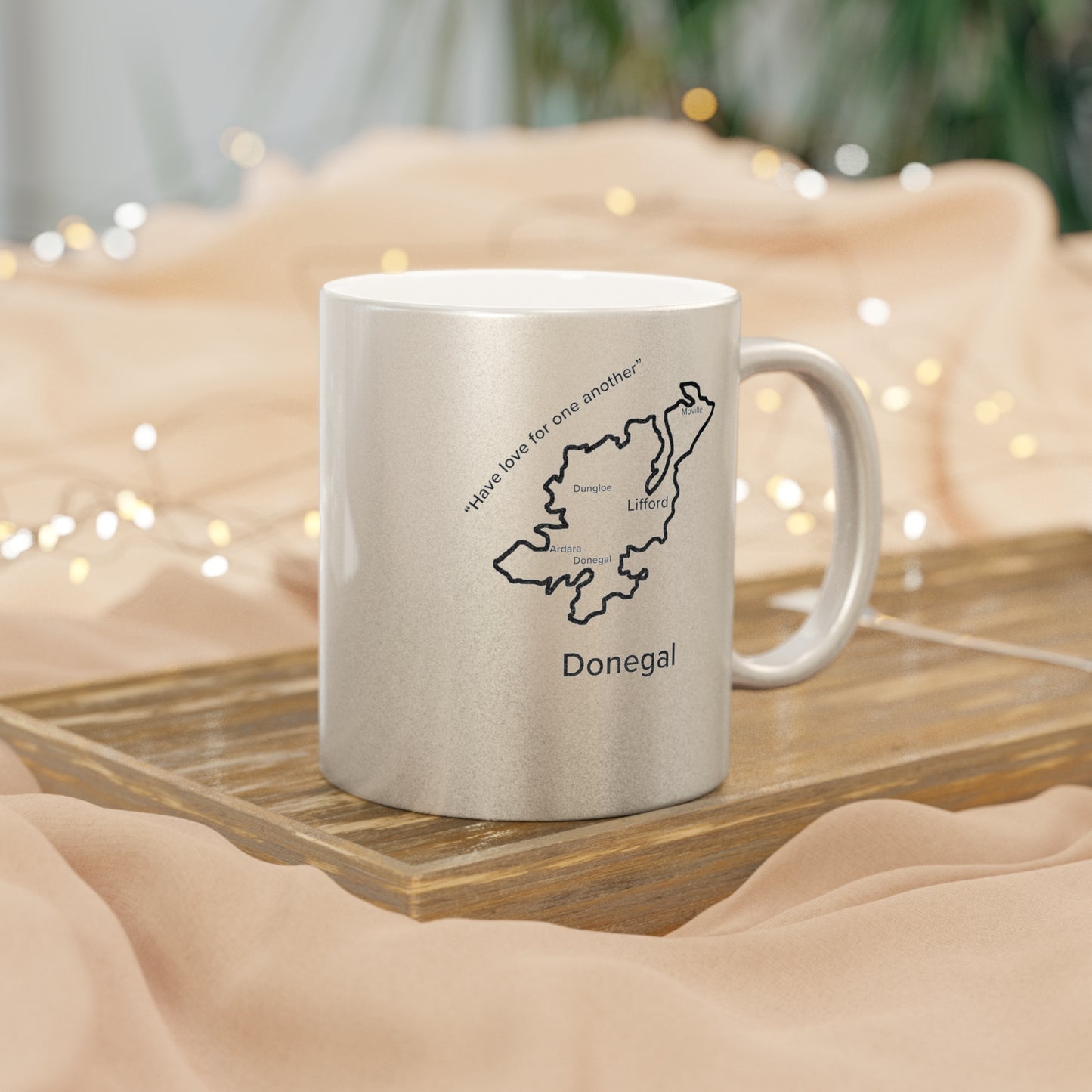 Donegal County Metallic Colour Mug - Silver/Gold - Perfect Gift for Coffee Lovers