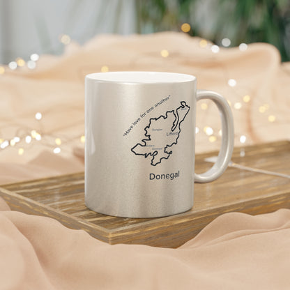 Donegal County Metallic Colour Mug - Silver/Gold - Perfect Gift for Coffee Lovers