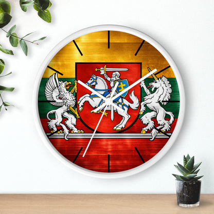 Lithuanian Coat of Arms Wall Clock — Vytis Emblem Decorative Clock