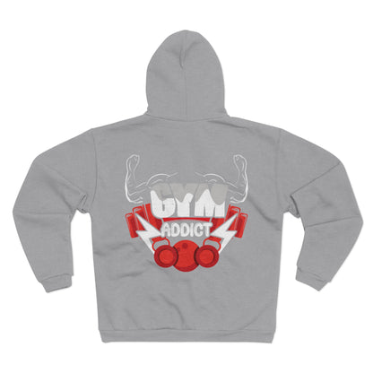 Gym Addict Unisex Hooded Zip Sweatshirt - Perfect for Fitness Enthusiasts