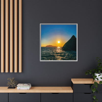 Dunquin Pier Sunset Matte Canvas, Framed (Multi-color)