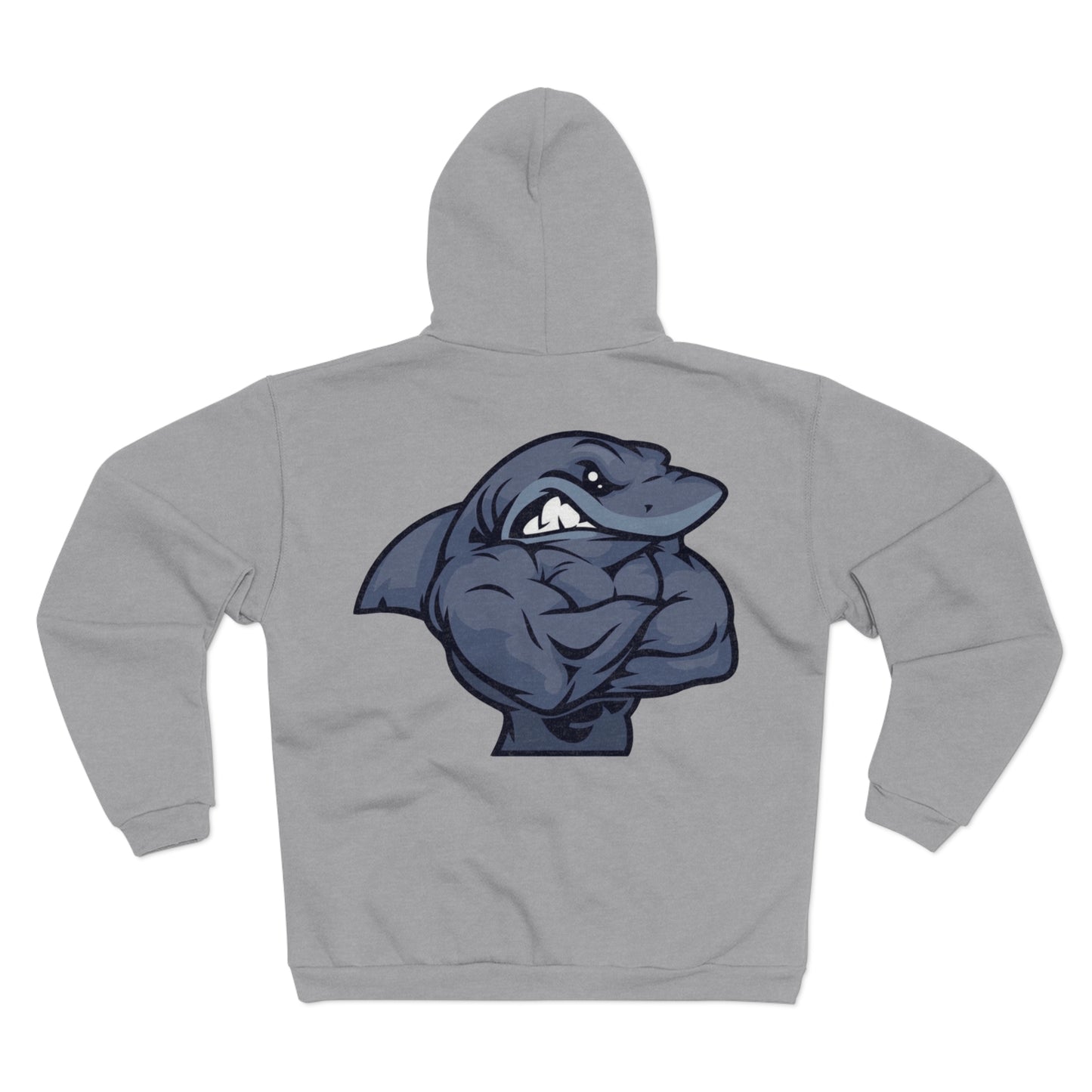 Muscle Shark Unisex Hooded Zip Sweatshirt - Perfect for Shark Lovers