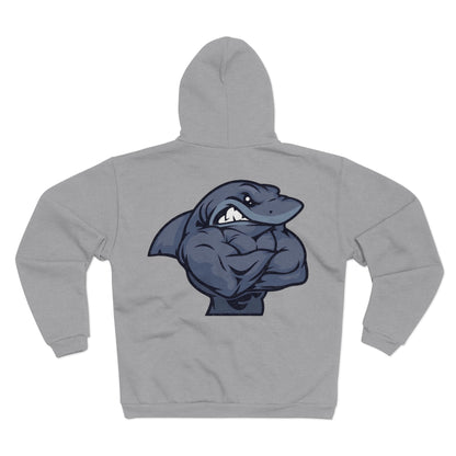 Muscle Shark Unisex Hooded Zip Sweatshirt - Perfect for Shark Lovers