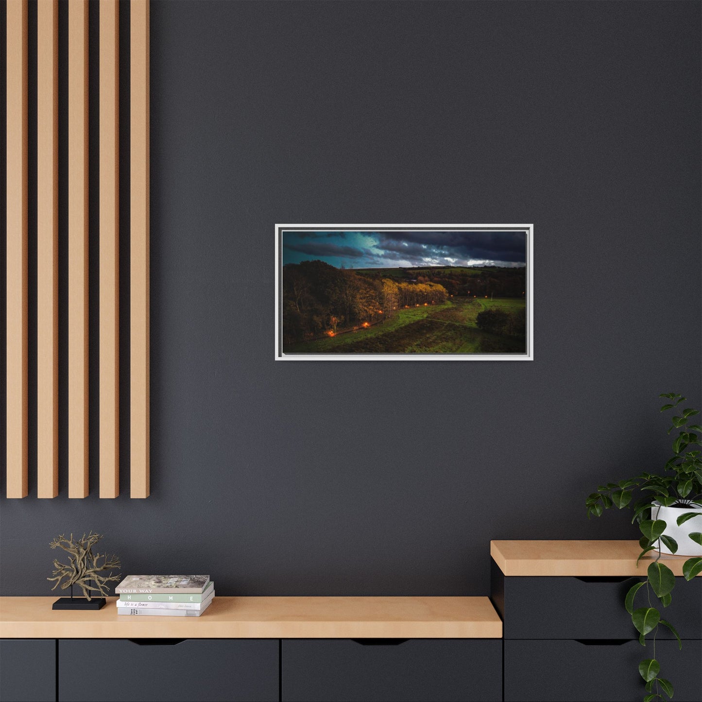 Listowel Town Park Matte Canvas, Framed (Multi-color)