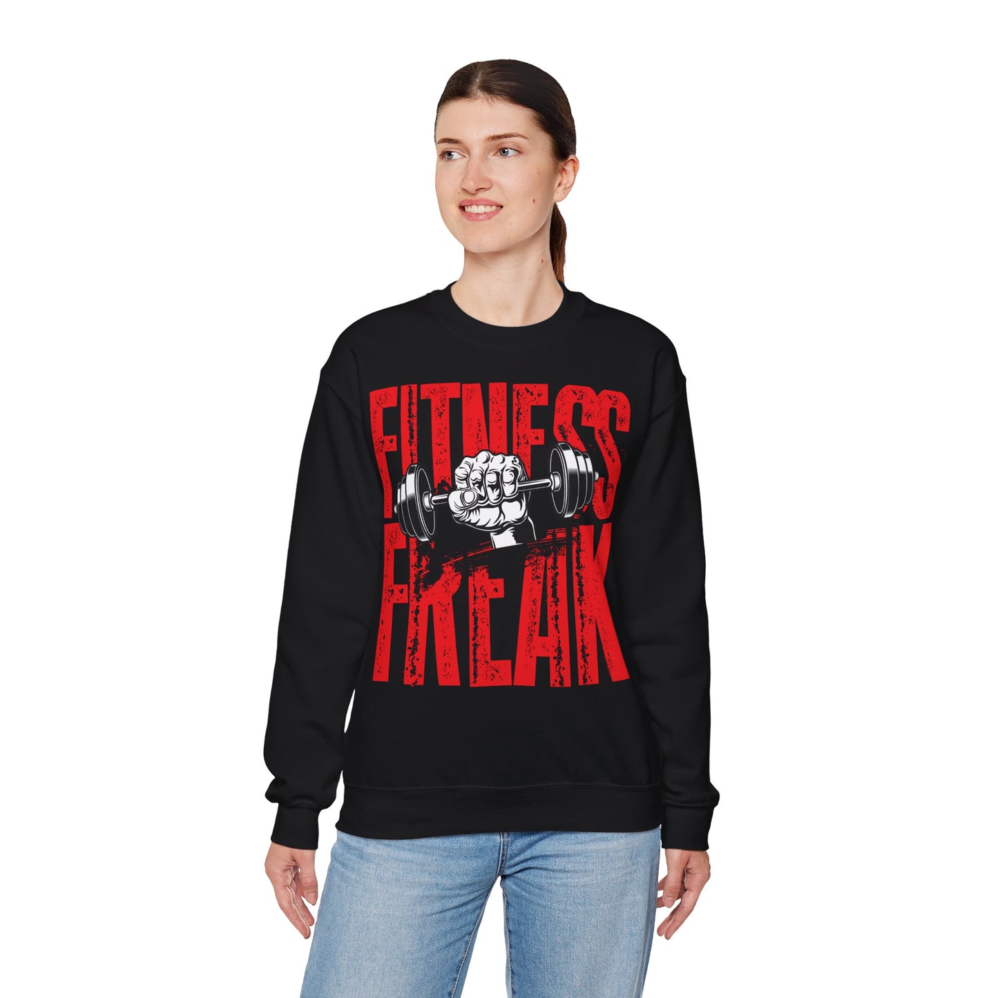 Fitness Freak Unisex Heavy Blend™ Crewneck Sweatshirt - Bold Gym Style for Fitness Enthusiasts