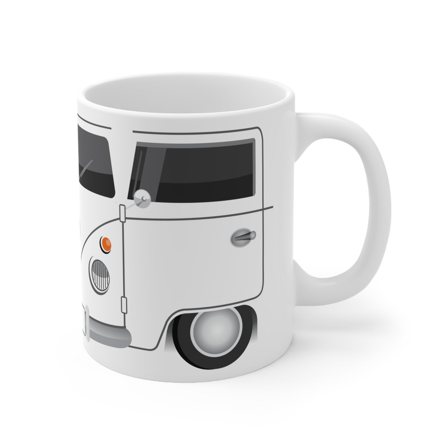 Vintage VW Bus Ceramic Coffee Mug - 11oz & 15oz - Perfect for Auto Enthusiasts White