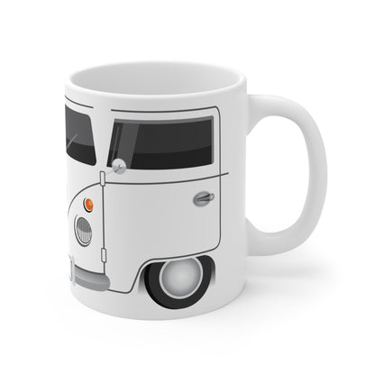 Vintage VW Bus Ceramic Coffee Mug - 11oz & 15oz - Perfect for Auto Enthusiasts White