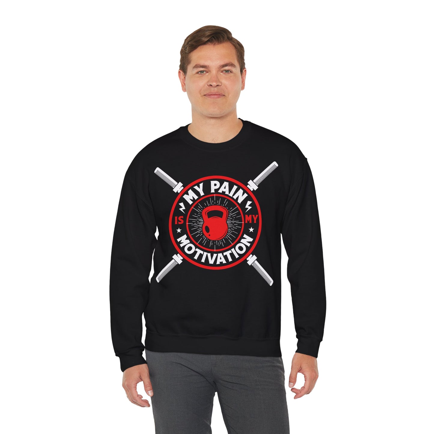 Inspiration Unisex Heavy Blend™ Crewneck Sweatshirt 'My Pain Is My Motivation'