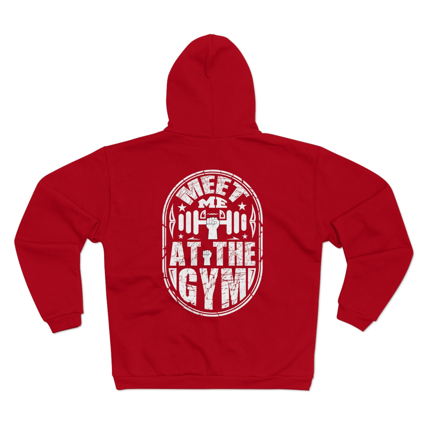 Gym Motivation Unisex Hooded Zip Sweatshirt - "Meet Me At The Gym"
