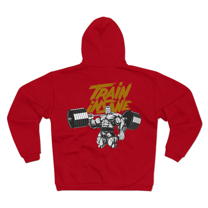 Train Insane Unisex Zip Hoodie - Motivational Gym Sweatshirt for Fitness Lovers