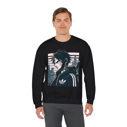 Urban Anime Graphic Crewneck Sweatshirt for Casual Style