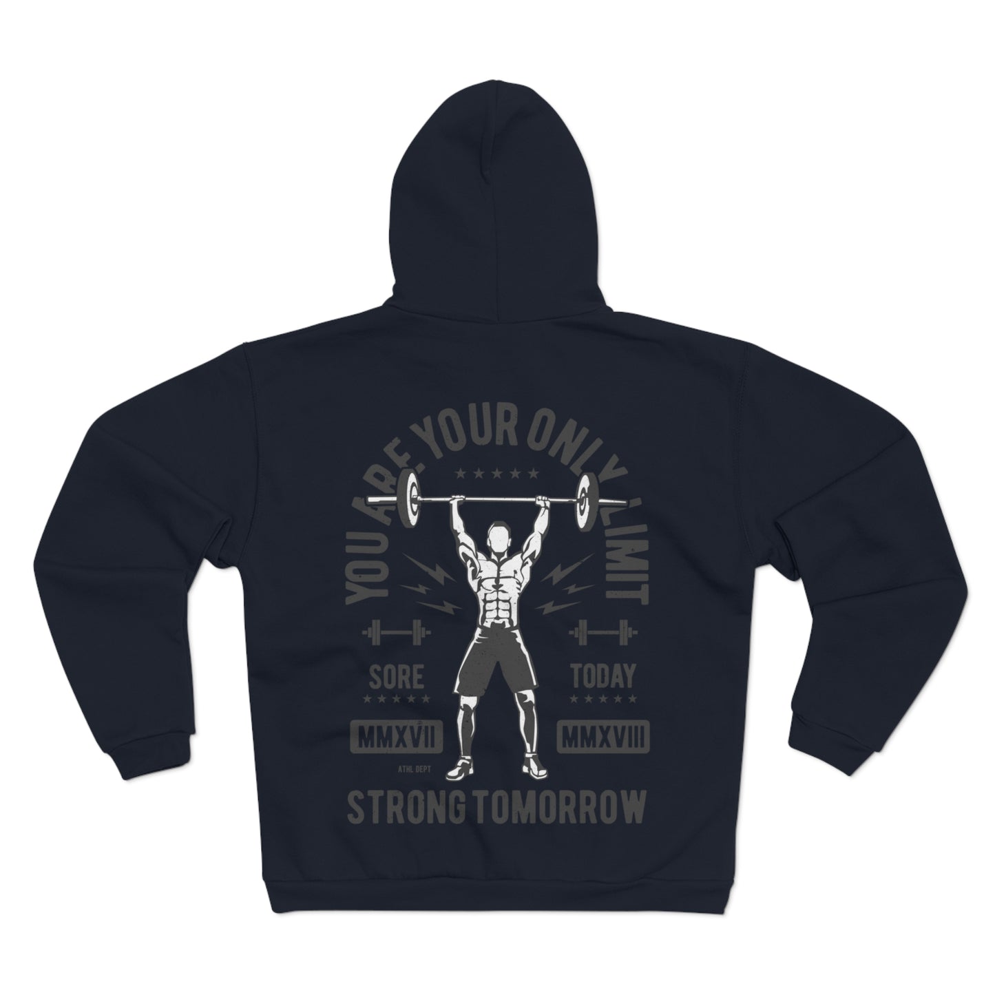 Motivational Fitness Hoodie - "You Are Your Only Limit" Unisex Hooded Zip Sweatshirt