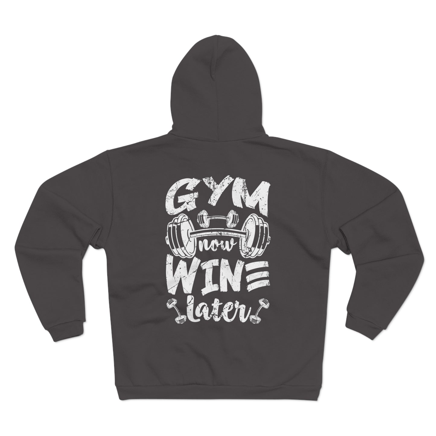 Gym Now Wine Later Unisex Hooded Zip Sweatshirt - Casual Fitness Apparel