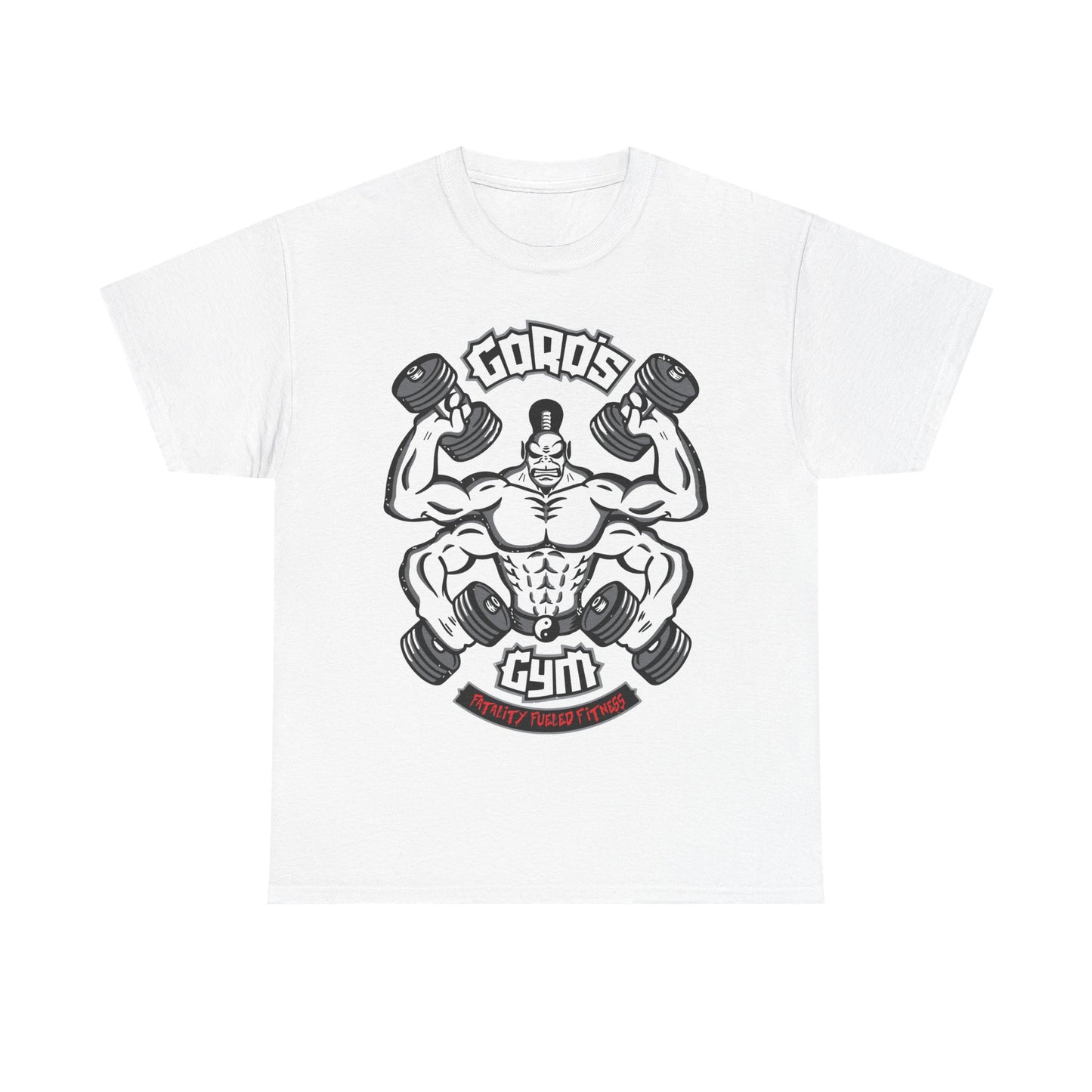 Muscle Print Unisex Heavy Cotton Tee - Gym Motivational T-Shirt White