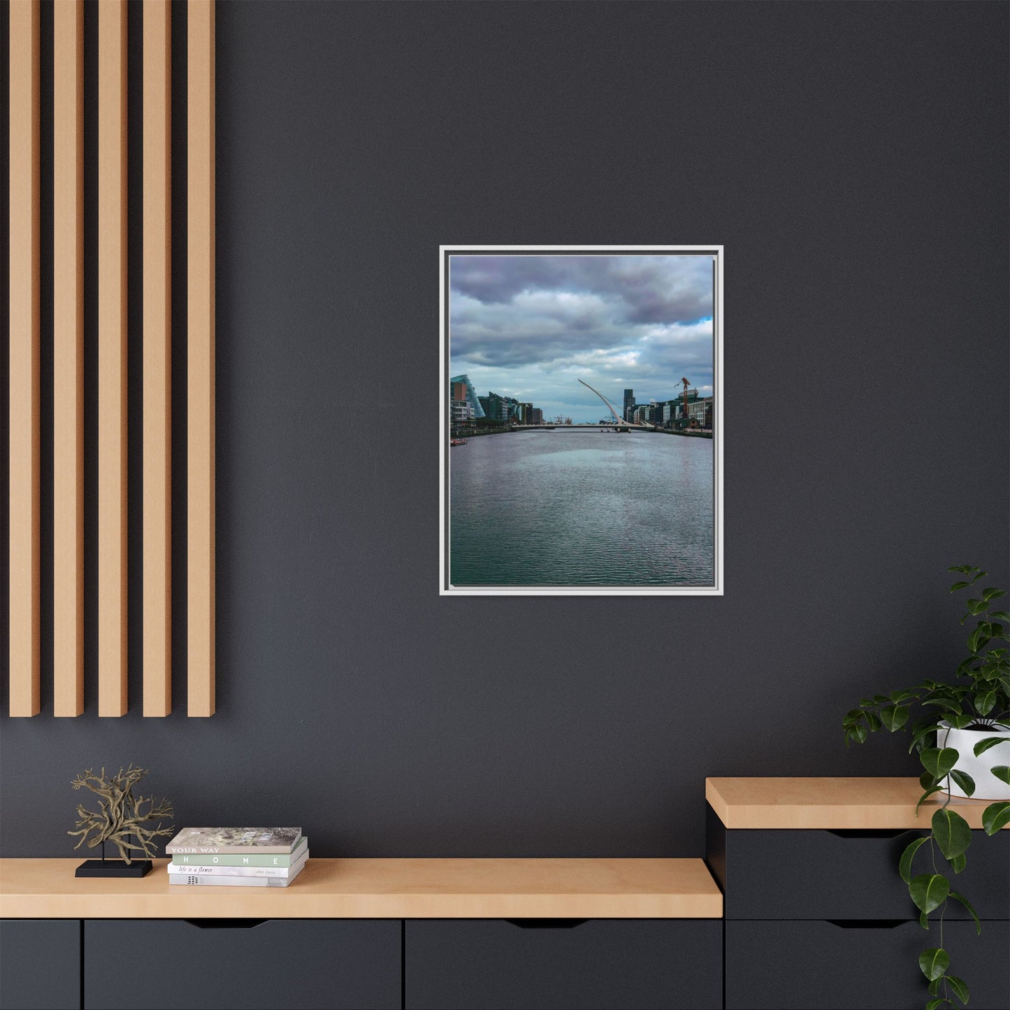 Samuel Beckett Bridge Matte Canvas, Framed (Multi-color)