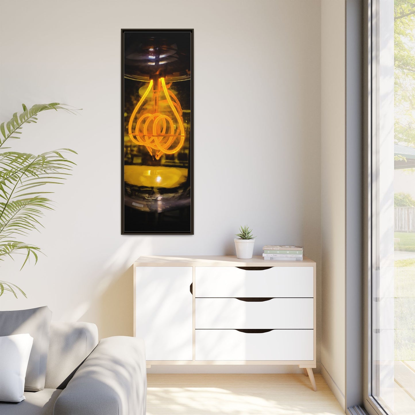 Bulb Matte Canvas, Framed (Multi-color)