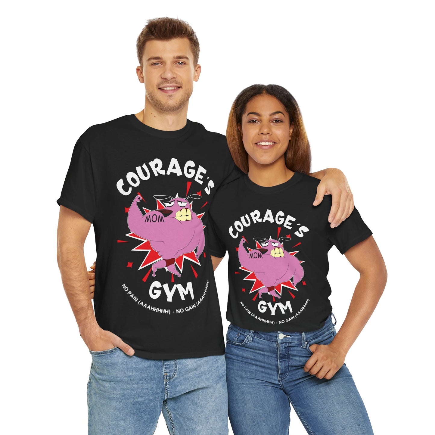 Courage's Gym Unisex Heavy Cotton Tee - Fun Mom Graphic T-Shirt Black