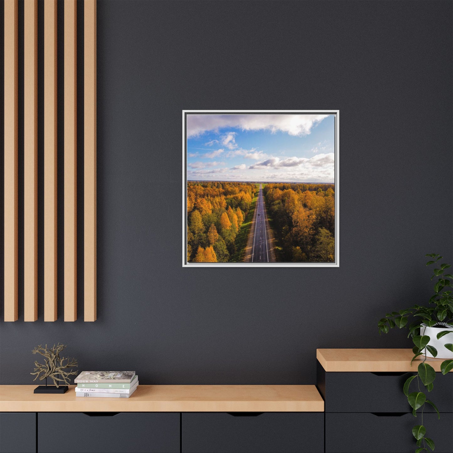 Somewhere In Lithuania Matte Canvas, Framed (Multi-color)