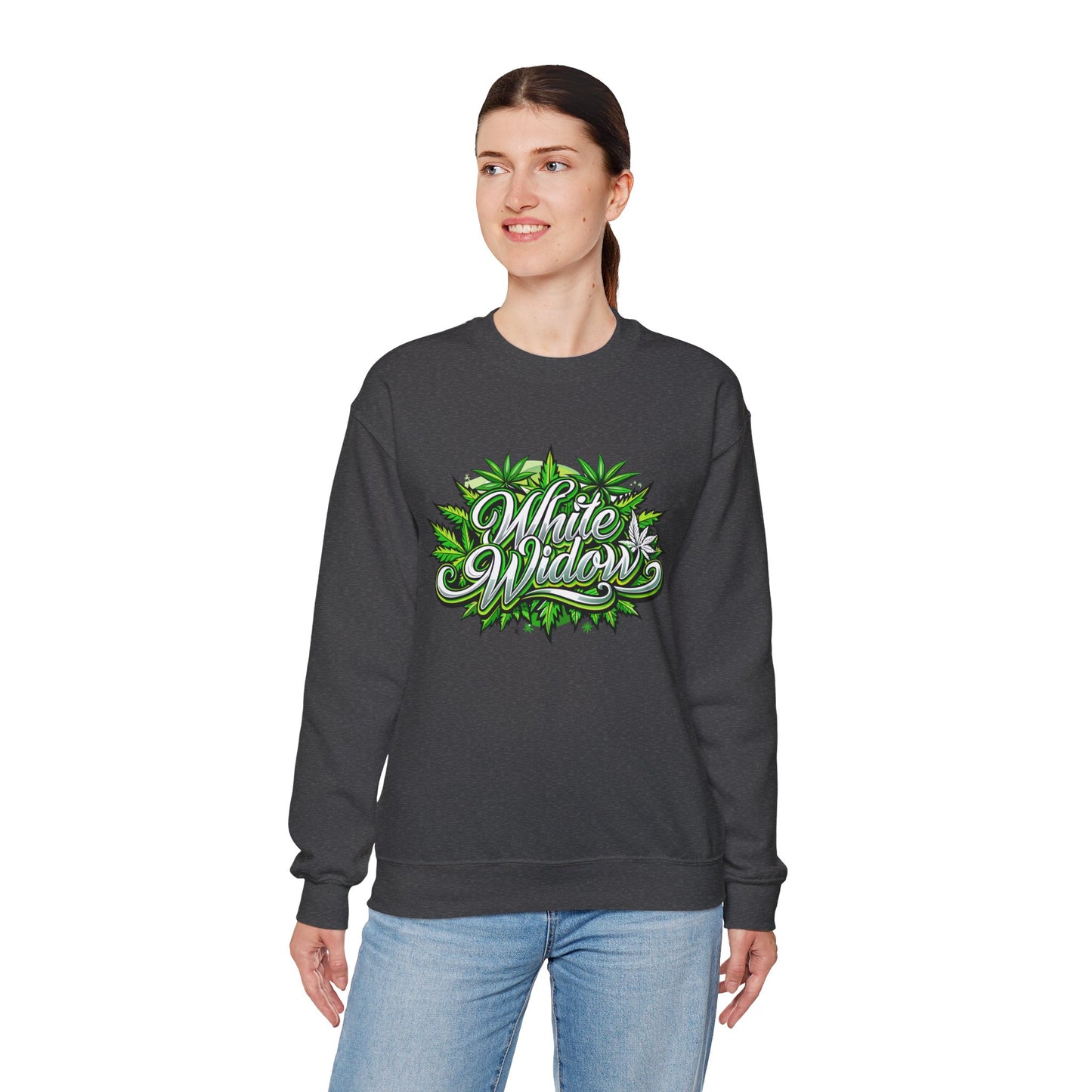White Widow Graphic  — Cannabis Leaf Logo Sweatshirt