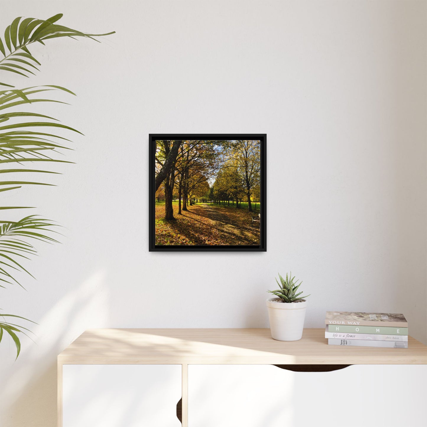 Listowel town Park Autumn Matte Canvas, Framed (Multi-color)
