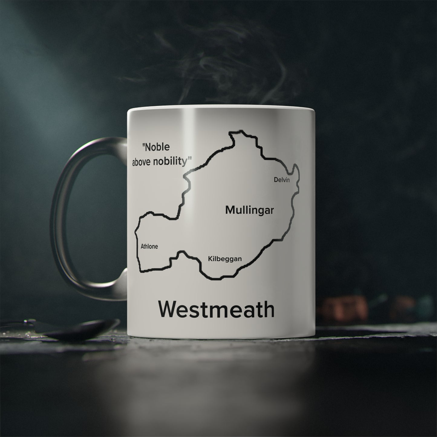 Westmeath Magic Mug: Color - Changing Coffee Cup with Artistic Map Design