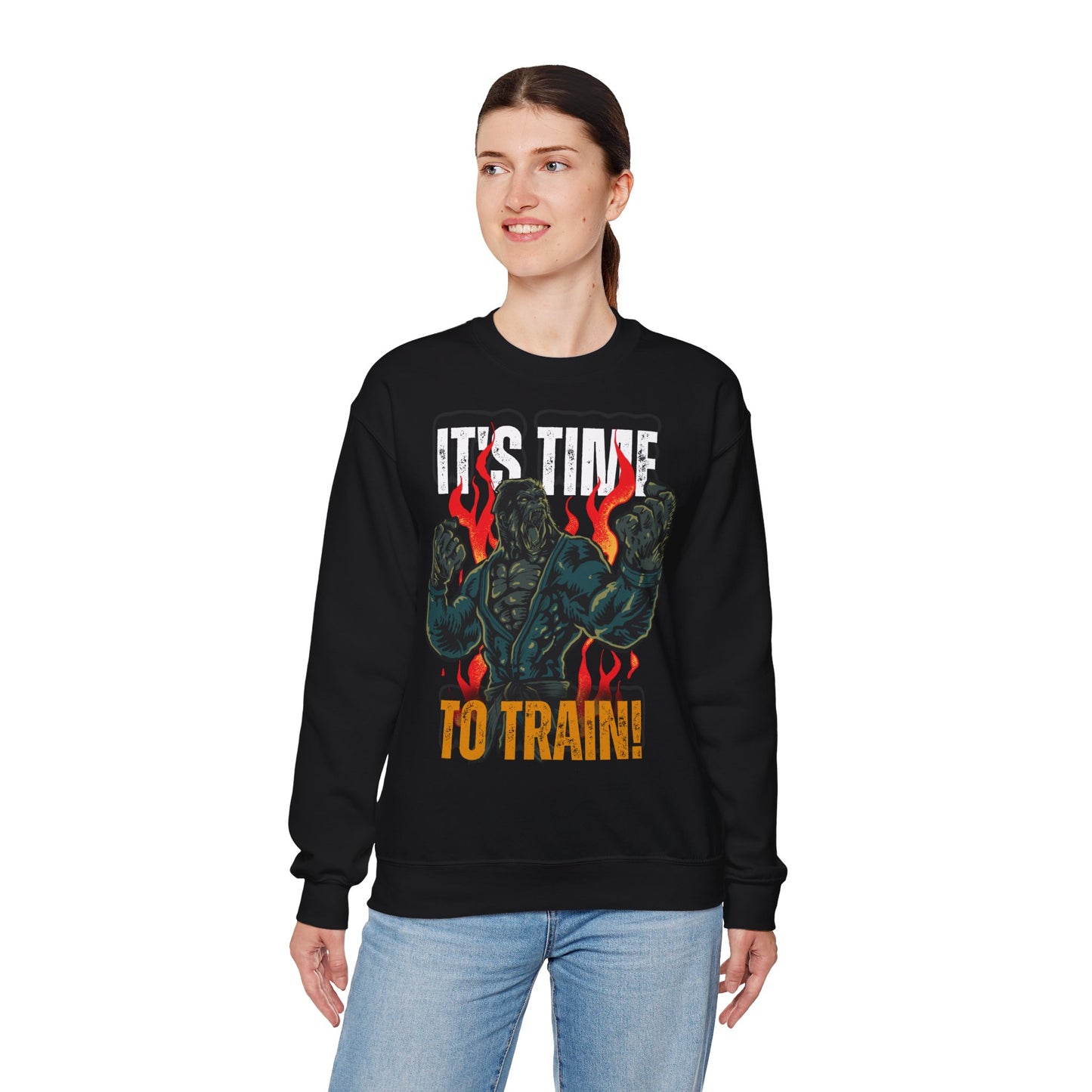 Unisex Heavy Blend™ Crewneck Sweatshirt - "It’s Time to Train!" Motivational Gym  Sweatshirt