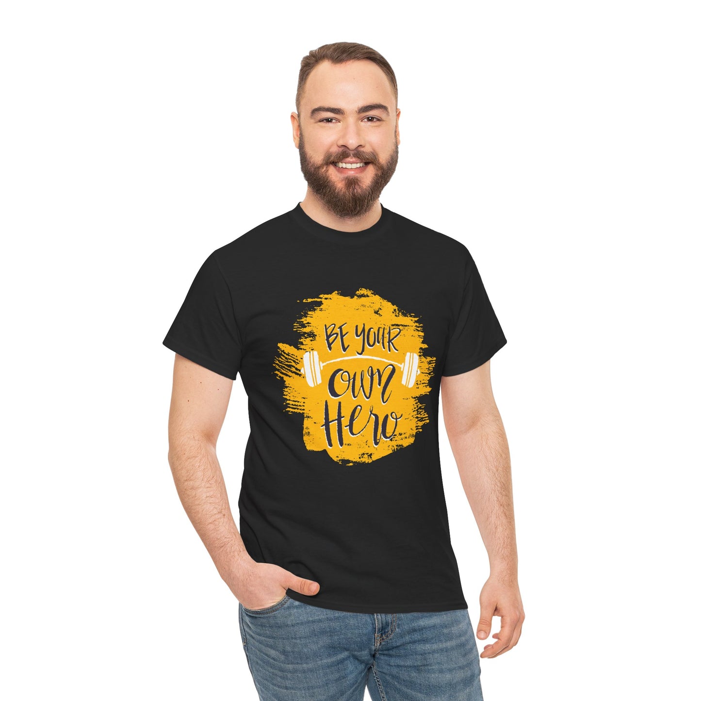 Be Your Own Hero Unisex Heavy Cotton Tee - Motivational Fitness Shirt