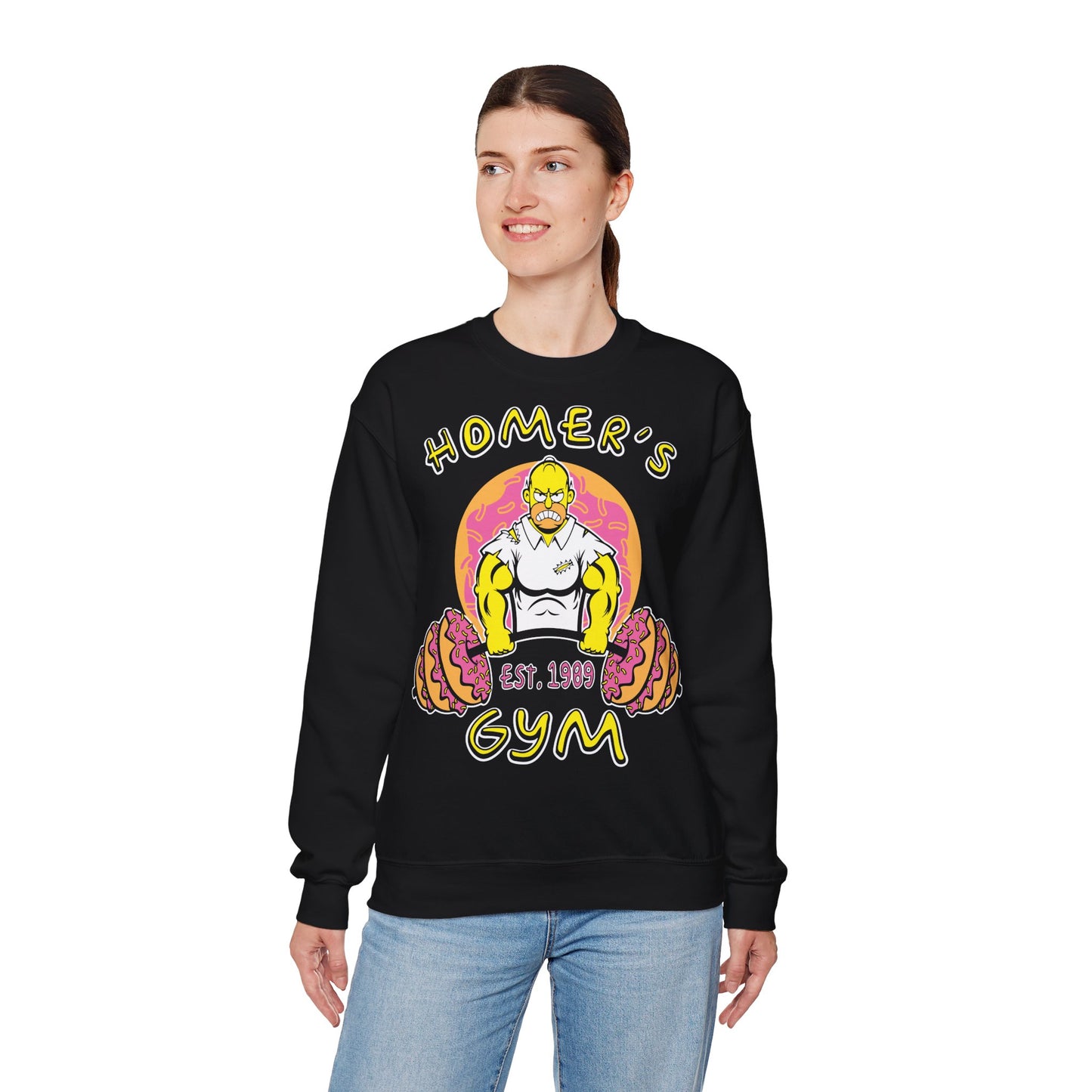 Homer's Gym Unisex Heavy Blend™ Crewneck Sweatshirt Black