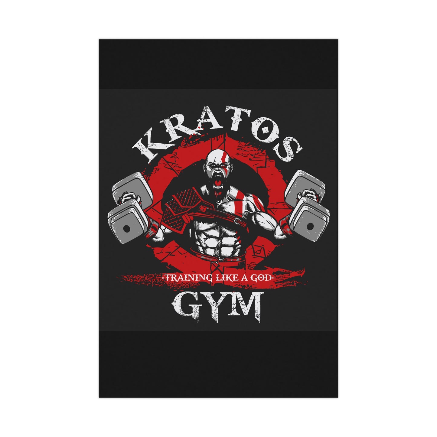 Kratos Gym Motivational Matte Poster – Training Like a God