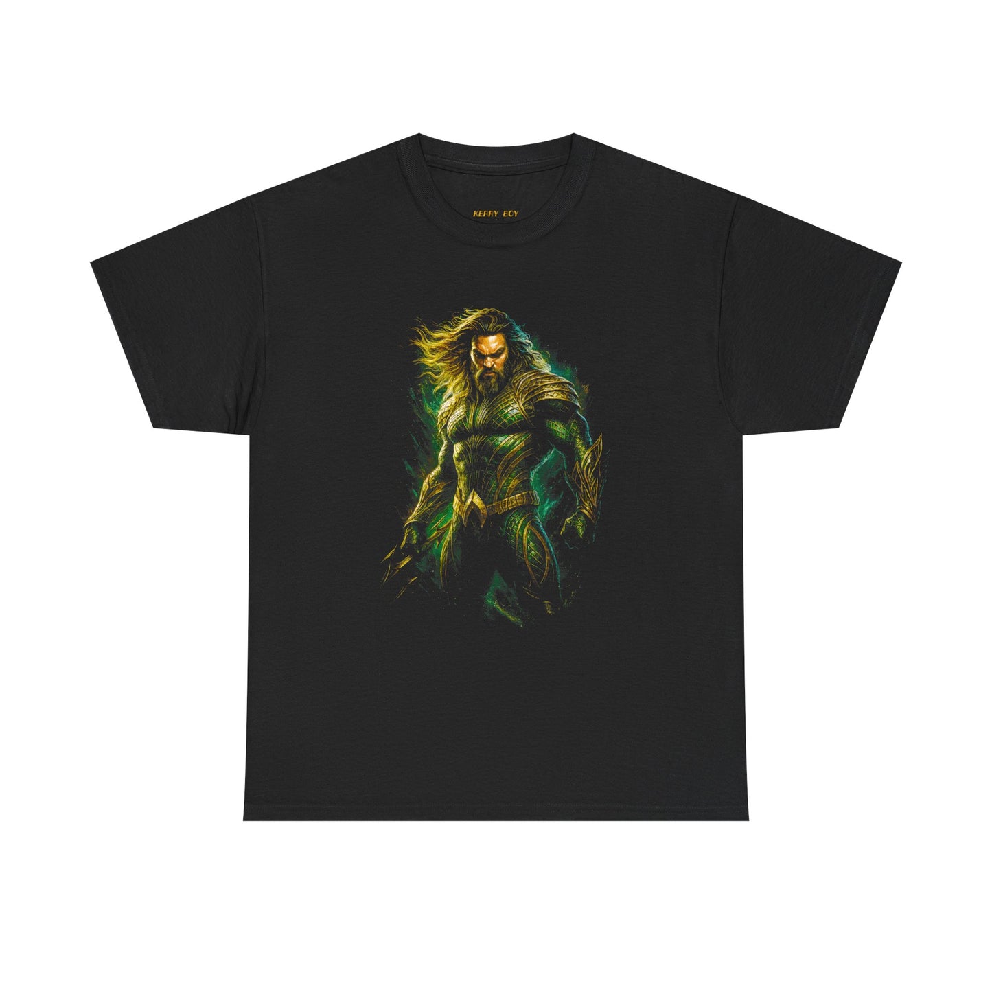 Aquaman Graphic Tee — Neon Ocean Hero Illustration