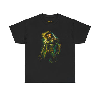 Aquaman Graphic Tee — Neon Ocean Hero Illustration