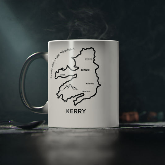 Kerry Magic Mug: Color - Changing Coffee Cup with Artistic Map Design