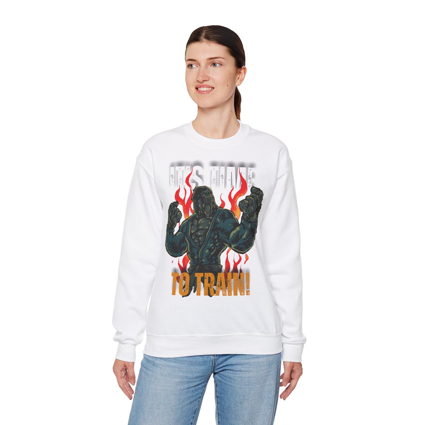Unisex Heavy Blend™ Crewneck Sweatshirt - "It’s Time to Train!" Motivational Gym  Sweatshirt