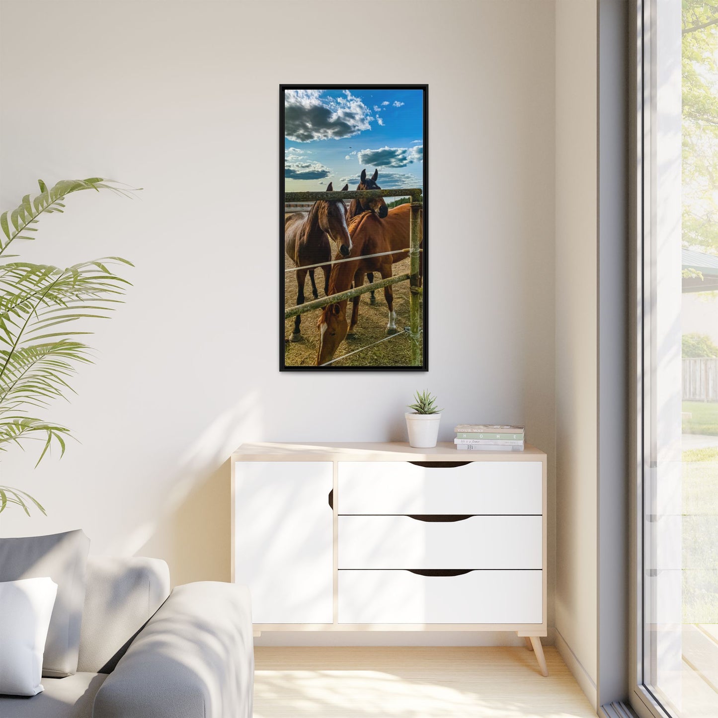 Horses Matte Canvas, Framed (Multi-color)