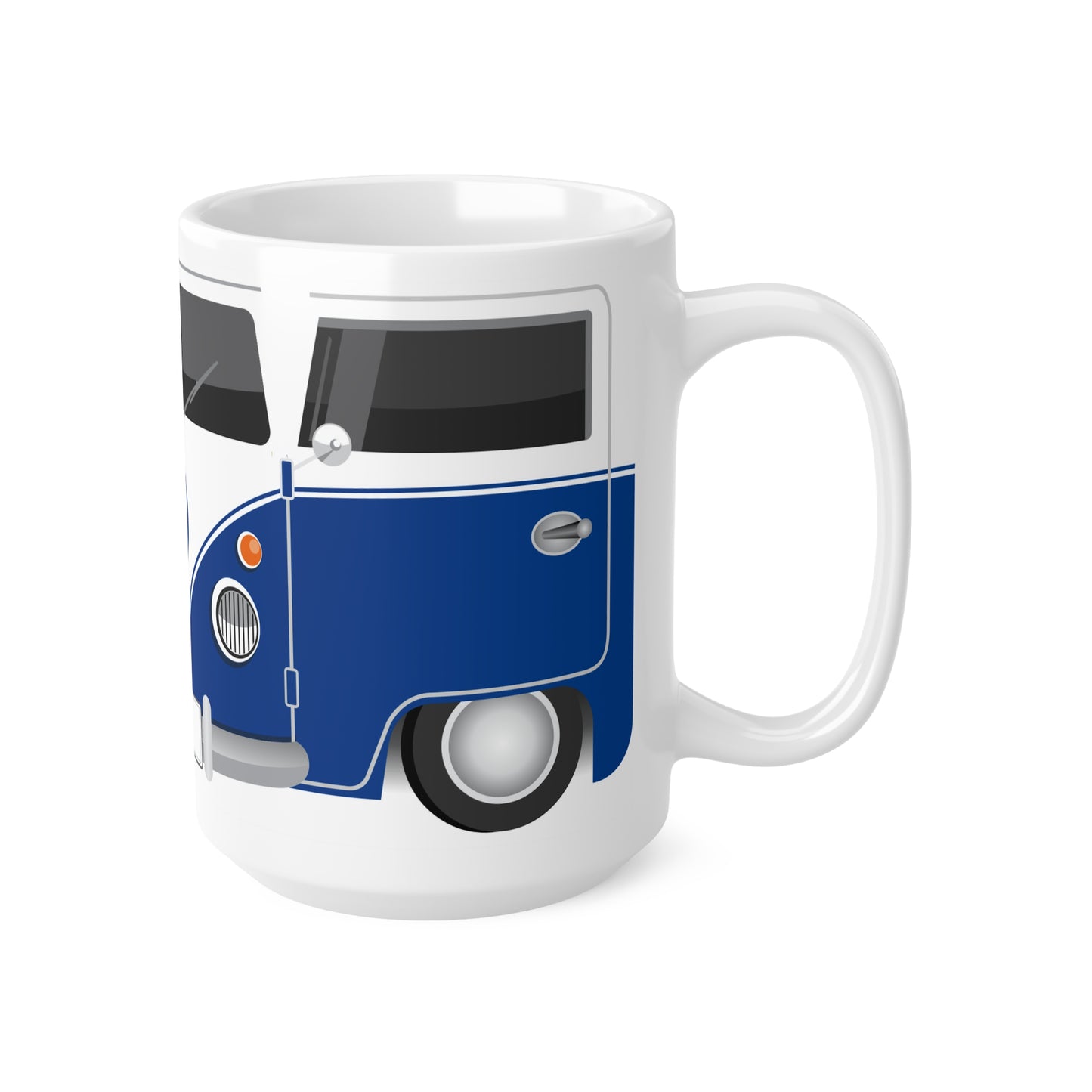 Vintage VW Bus Ceramic Coffee Mug - 11oz & 15oz - Perfect for Auto Enthusiasts Blue