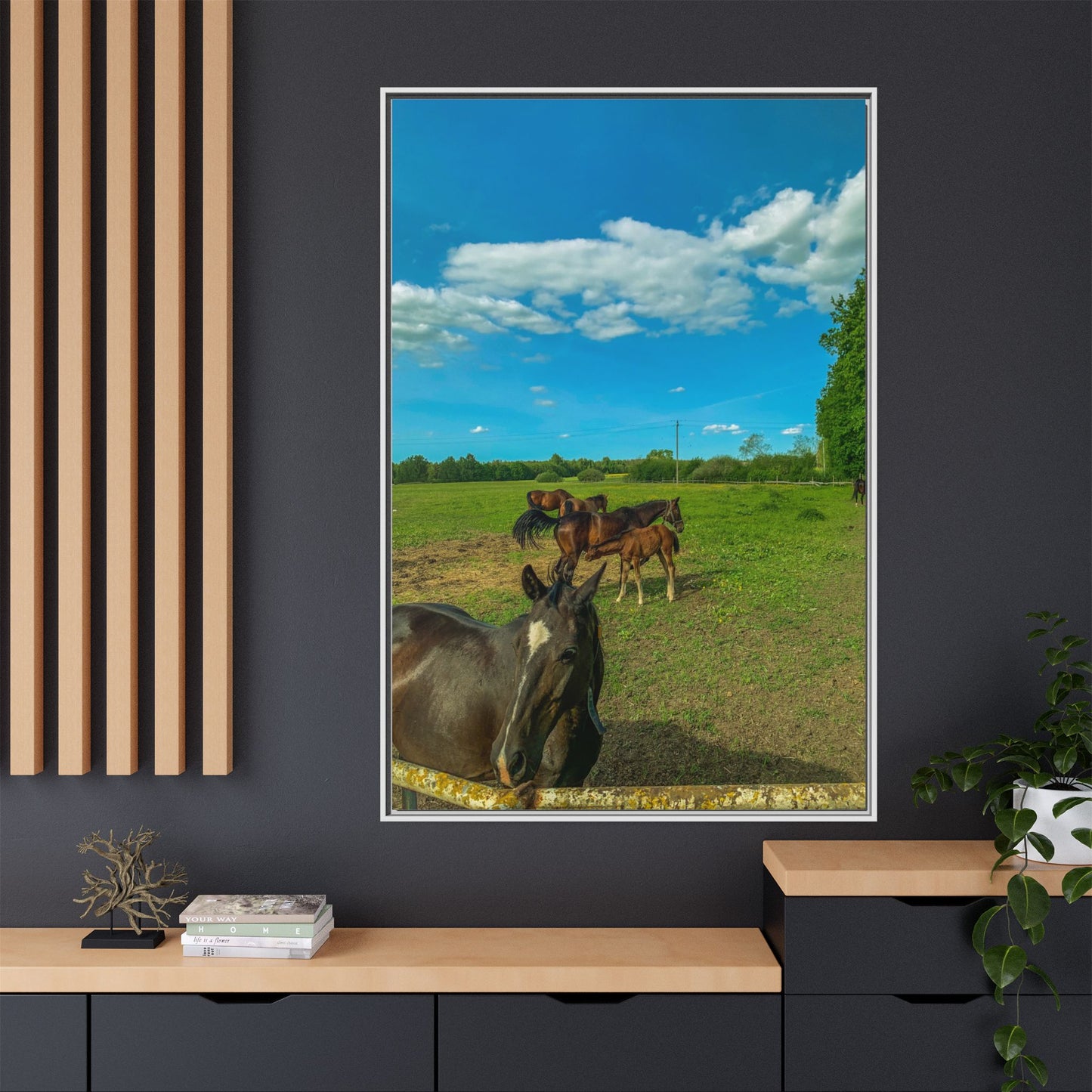 horses 2 Matte Canvas, Framed (Multi-color)