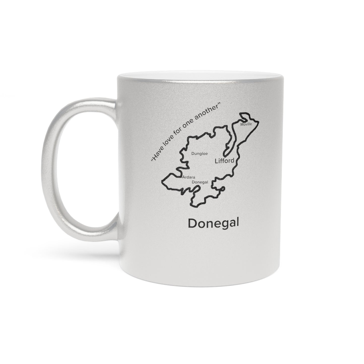 Donegal County Metallic Colour Mug - Silver/Gold - Perfect Gift for Coffee Lovers