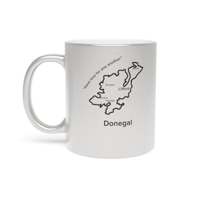 Donegal County Metallic Colour Mug - Silver/Gold - Perfect Gift for Coffee Lovers
