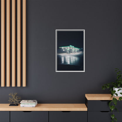 Gas Station Matte Canvas, Framed (Multi-color)