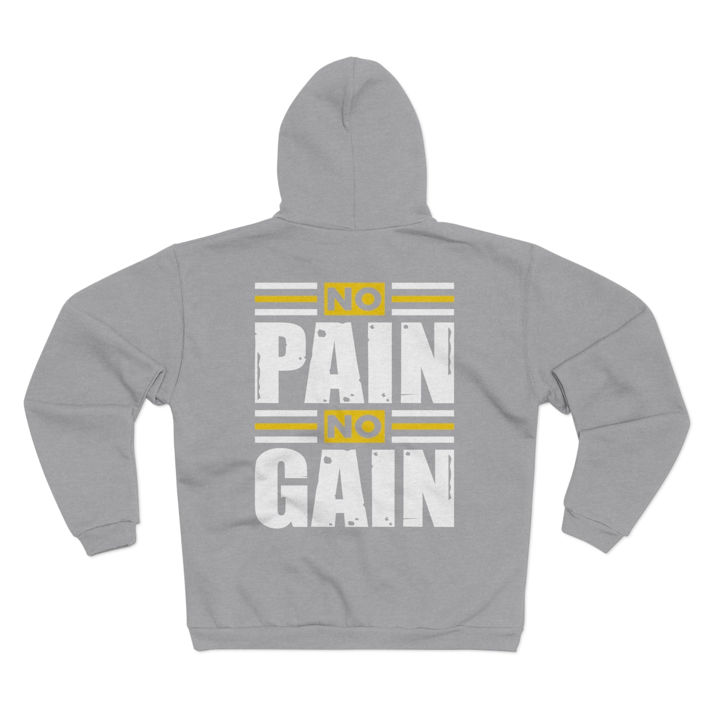 Motivational Workout Unisex Hooded Zip Sweatshirt - "No Pain No Gain"