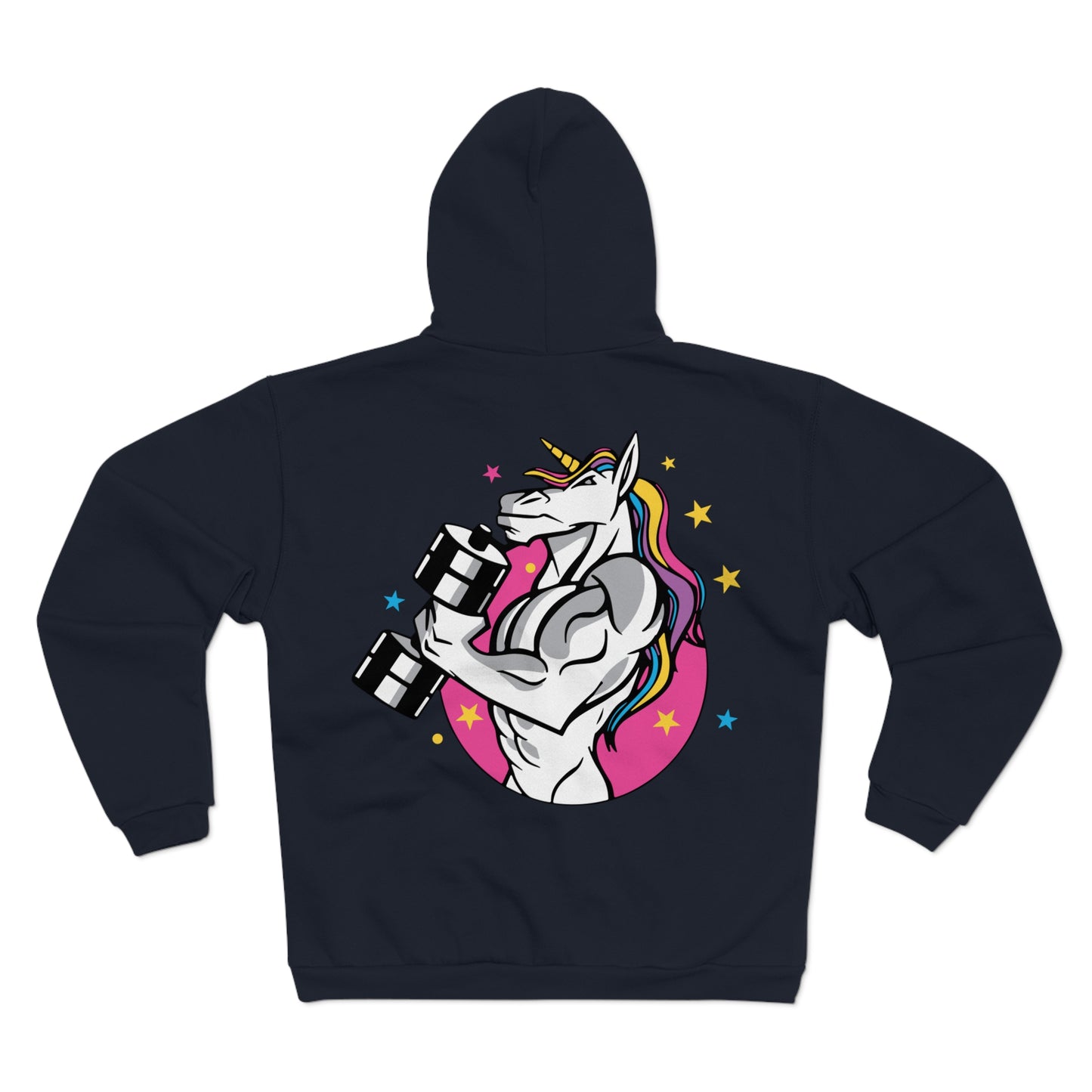 Muscle Unicorn Workout - Unisex Hooded Zip Sweatshirt for Fitness Lovers