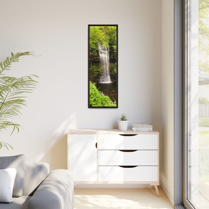 Glacer Waterfall Matte Canvas, Framed (Multi-color)