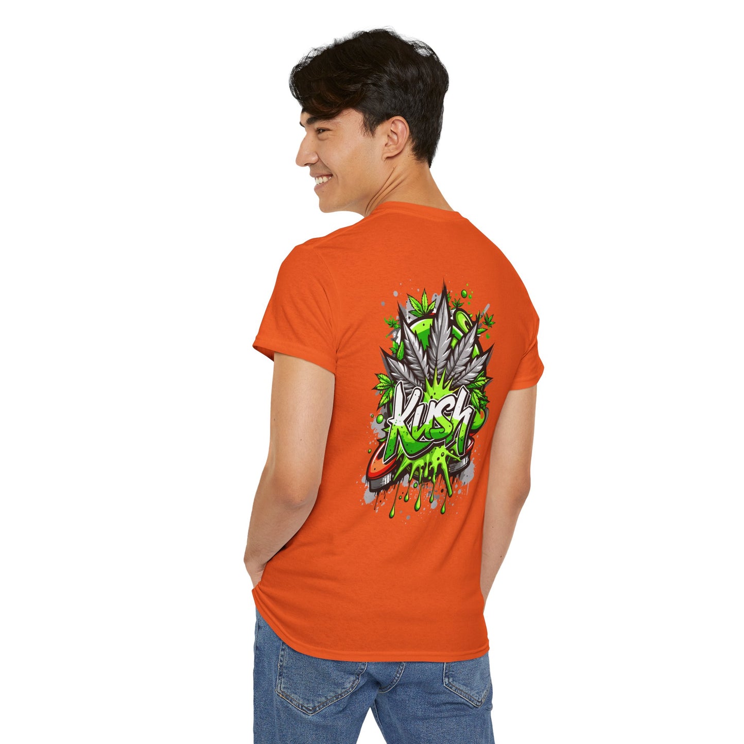 Kush Graffiti T-Shirt — Green Cannabis Leaf Street Art Tee